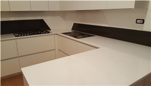Okite Quartz Kitchen Countertops, White Quartz Kitchen Countertops