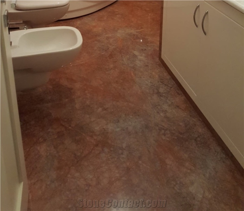 Rosso Asiago Marble Bathroom Wall and Flooring