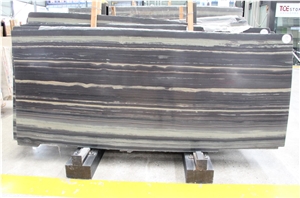 Black Armani Marble Wooden Black Polished Slab For Wall