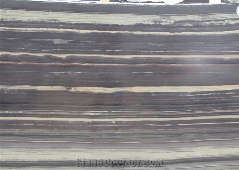Black Armani Marble Wooden Black Polished Slab For Wall