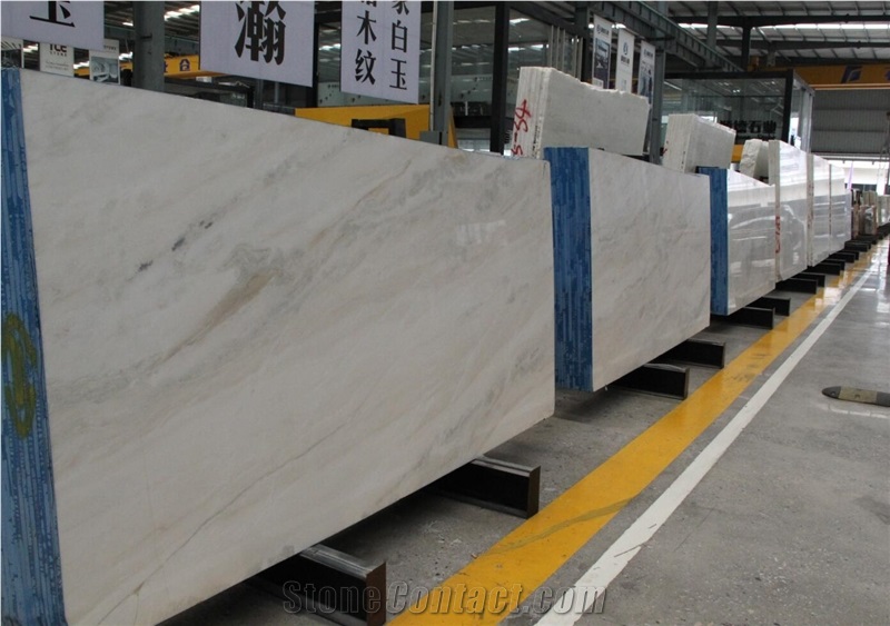 Cary Ice Marble Royal White Polished Slab For Living Room