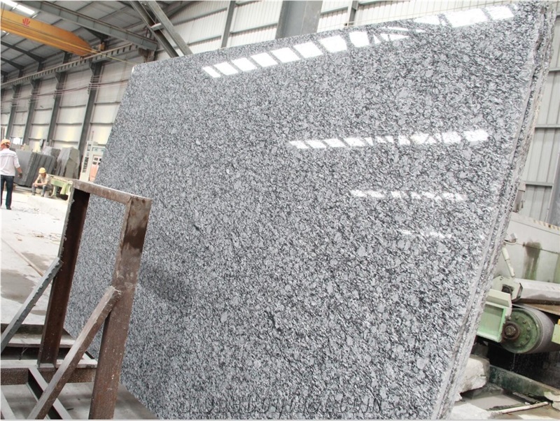 China Spray White Granite Sea Wave White Polished Big Slab