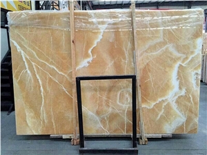 China Yellow And Honey Onyx Big Slab For Room Dector Tile