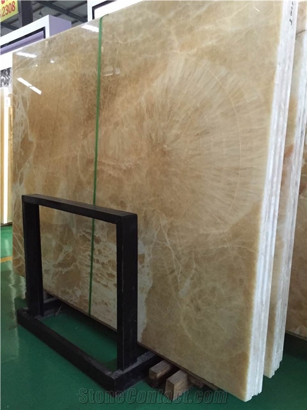 China Yellow And Honey Onyx Big Slab For Room Dector Tile