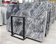 Louis Black Marble Venice Gold Seawave Black Slab For Wall