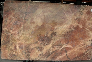 Ruby Red Marble Rosa Damascus Slab For Living Room Wall Tile