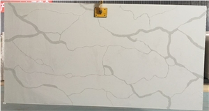 Artificial Calacatta White Marble Quartz Stone Solid Surfaces Polished Slabs Tiles Engineered Stone Artificial Stone Slabs