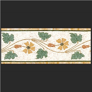 Antique Mosaic Borders 100x30 cm Glossy Decorations and Decorations on Fiberglass Mesh
