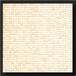 Biancone Apricena Artistic Mosaic Glossy Tiles- 30x30 Cm, 1x1 cm Leak-Free Kitchens on Fiberglass Mesh