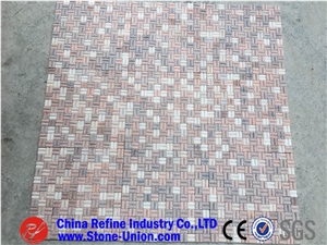 China Square Sunset Pink Marble Mosaic