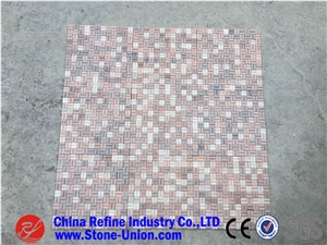 China Square Sunset Red Marble Mosaic