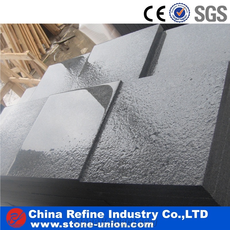 G654 Black Mushroom Granite Paving Stone with Exterior Flooring,Dark Grey Granite Customized Pavers,Chinese Padang Dark Granite Cladding and Panel Natural Stone
