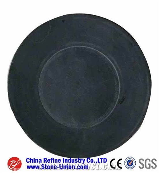 Round Design Black Slate Stone Trays & Cutting Board,Slate Plates
