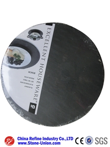 Round Shape Black Slate Coasters for Sale, Cooking Stone Pot, Natural Lava Stone Pot, Kitchen Cookware