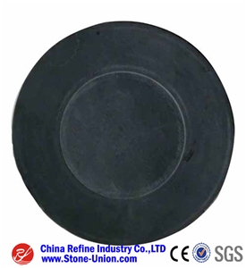 Round Shape Black Slate Coasters for Sale, Cooking Stone Pot, Natural Lava Stone Pot, Kitchen Cookware