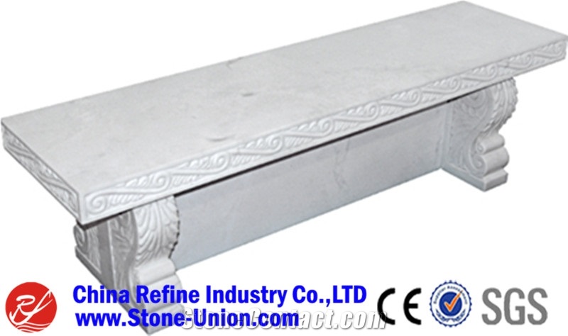 Shandong White Granite Bench Stone Tables, White Park Bench , White Granite Street Bench , Park Benches Wholesale