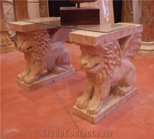 Pietra Di Assisi Pink Marble Lions Sanded