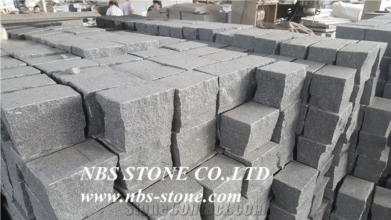 G654,China Grey Granite,Surface Flamed,Bush Hammered ,Sawn Cut, Floor Covering ,Cube, Cobble Paving Stone Price ,Garden Stepping, Walkway Pavers, Outdoor Project Natural Building Stone