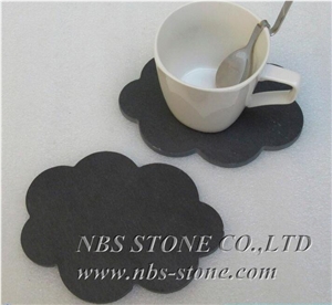 Kitchen Utensils,Modern Bar Restaurant Dinner Black Slate Stone Plate,Tea Trays,Handle,China Slate