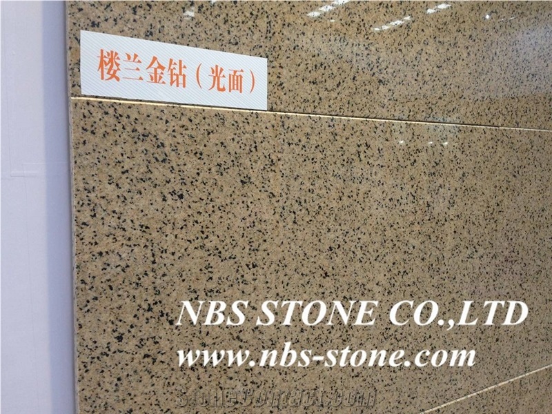 Loulan Gold,China Yellow Granite,Polished Slabs & Tiles for Wall and Floor Covering, Skirting, Natural Building Stone Decoration, Interior Hotel,Bathroom,Kitchentop,Villa, Shopping Mall Use