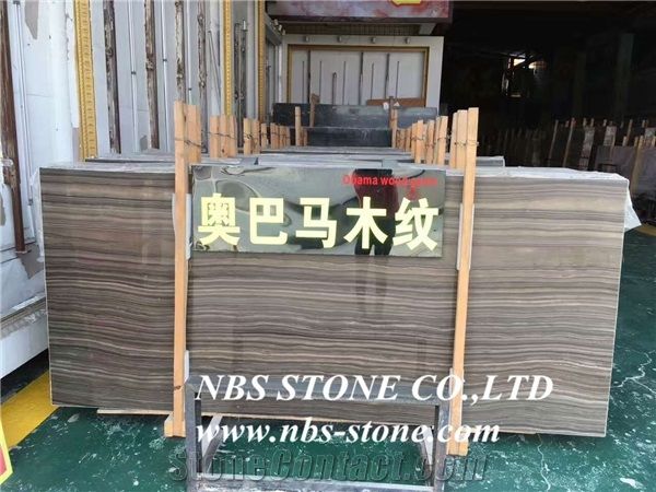Obama Wood Marble Polished Slabs Tiles For Wall And Floor