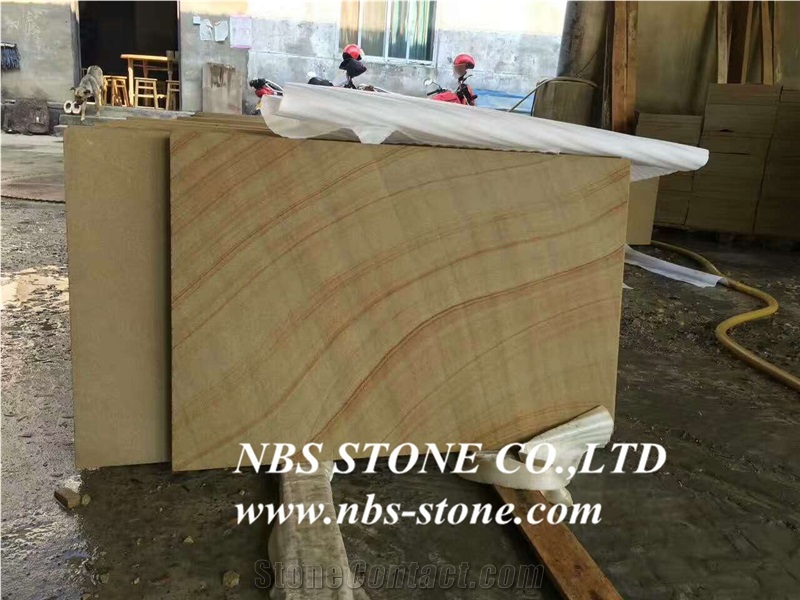 Sichuan Sandstone,Yellow Natural Building China Teakwood Vein Beige Wood Honed Slabs Flooring Tiles, Wall Panel, Pool Coping, Pavings, Applicable to Indoor and Outdoor with Best Price and High Quality