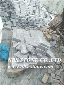 Tumble Cube Granite, Cobble Stone, Granite Light Grey Cube Stone, Paving Setts, Tumbled Cobble Stone 10x20x2/3cm for Walkway/Driveway/Coutryart Paving