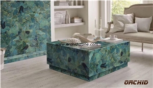 Aventurine Green Semi Precious Stone/Gemstone Tea Tables, Hotel Lobby Countertops,Reception Desk
