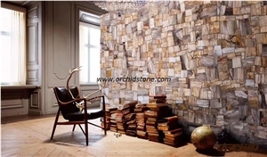 Petrified Wooden/Wood Semi Precious Stone/Gemstone Wall Cladding Tiles & Slabs/For Kitchen Tops/Vanity Tops,Basin Tops,Island Tops,Bar Tops,Work Tops,Countertops,For Decorative Tiles & Slabs