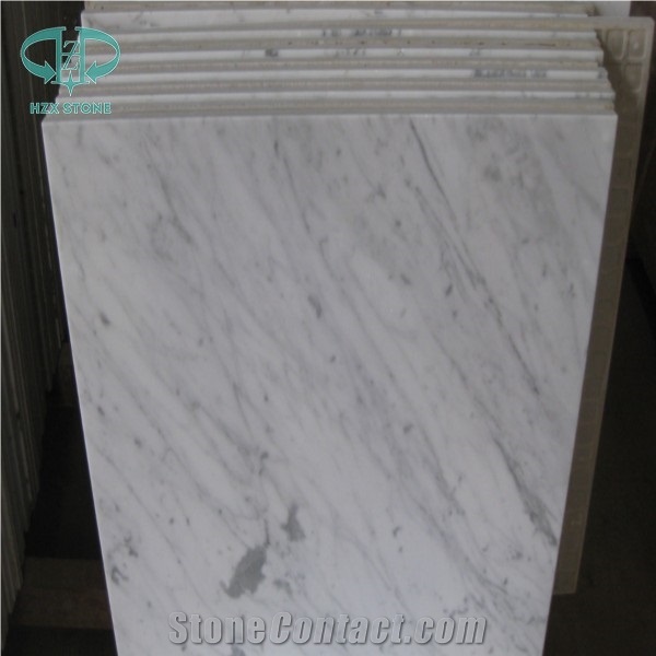Bianco Carrara White Marble Composite Stone Panels, White Laminated Marble