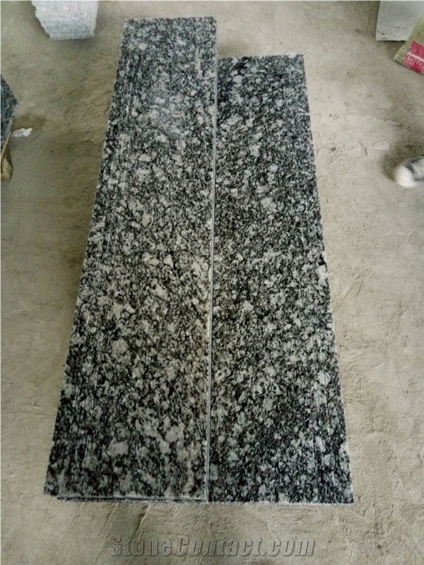 China Surf White Sea Wave White Flower Spary White Granite Polished Stairs Steps Tiles