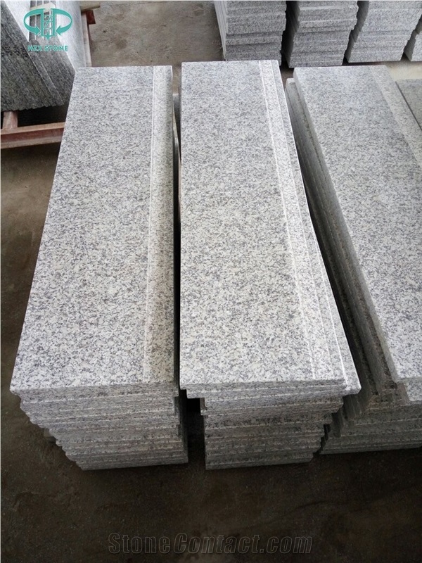 G602 White Grey Granite Stairs,Granite Steps with Anti Slip,Grooving,Bullnose,Treads,Granite Staircase,Risers,Polished,Flamed,Interior,Outdoor