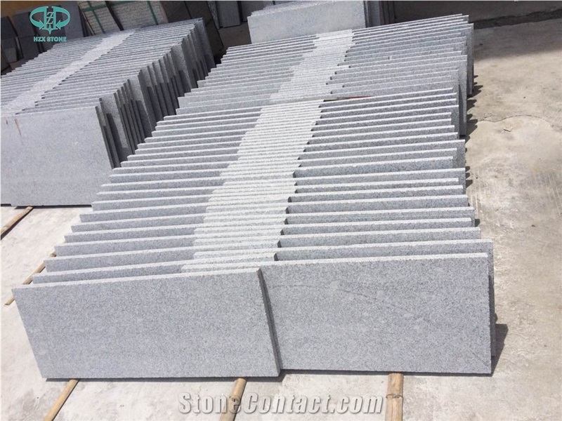 G603 Grey Granite Stairs,Granite Steps,Treads,Granite Staircase,Risers with Anti Slip, Bullnose
