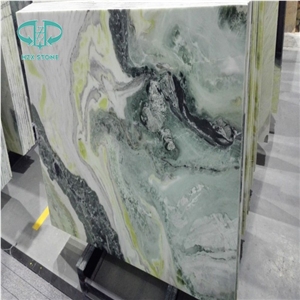 Luxury Decoration Home Natural Stone Rainforest Green Marble Slab with Great Price