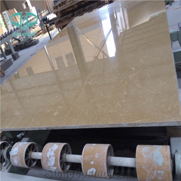 Manufacturer Classic Crystal Beige Quartz Stone Cream Color for Bath Top Solid Surface Engineered Stone