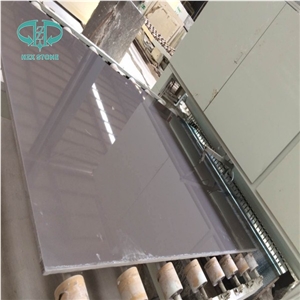 Manufacturer Pure Grey Quartz Stone for Kitchen Islands Work Tops Solid Surface,Gray Engineered Stone Bench Tops Customized Edges Top Quality with Certificate
