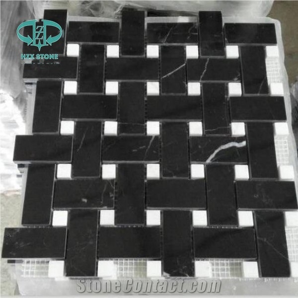 Nero Marquina Marble Tile Mosaics with High Quality