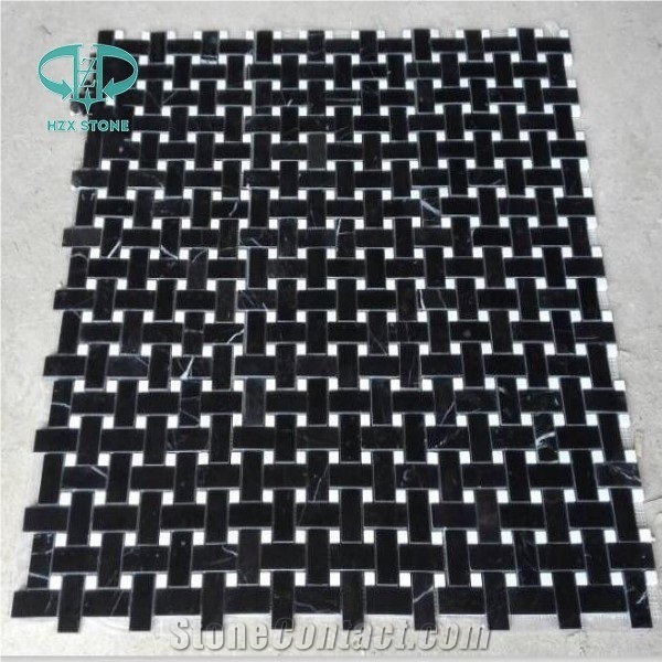 Nero Marquina Marble Tile Mosaics with High Quality