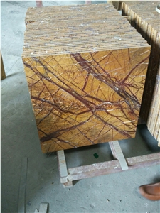 Rainforest Gold Marble Tiles & Slabs, Yellow Marble Polished Tiles & Slabs