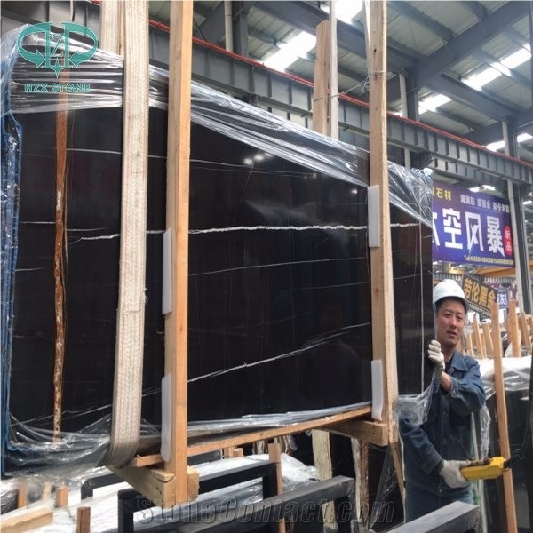 S.T Laurent Marble, Saint Laurent Marble, Black Marble with Gold and White Veins,Marble Slabs and Tiles,Black Marble