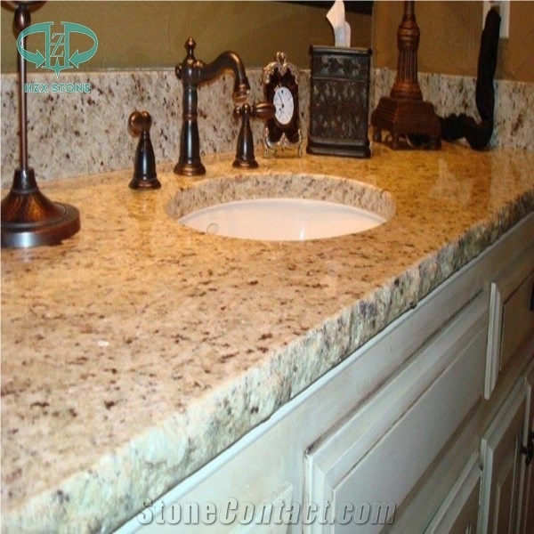 Santa Cecilia Yellow Color Granite Bathroom Countertop