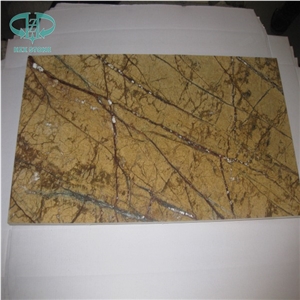 Tropical Rain Forest Brown Marble Tile, Brown Laminated Marble,Composit Marble Tile, Lightweight Stone Panels, Marble Wall Cladding Panels