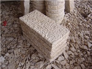 Yellow Granite Cobblestone for Flooring, Nature Cube Paving Stone,Tumbled Cobblestone