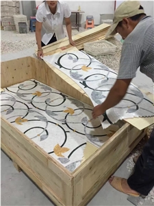 Bianco Carrara Mosaic Pattern Border for Interior Skirtings