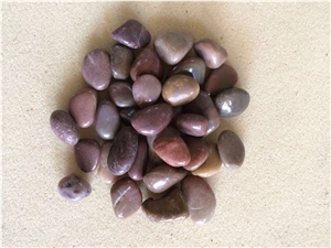 China Purple Pebble with High Polished,Round Special Color Pebble Stone,Mixed Color Polished River Pebble