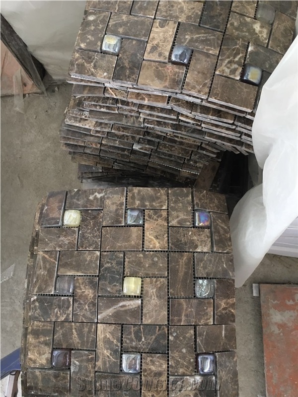 Marron Emperador Mosaic Tiles for Bathroom