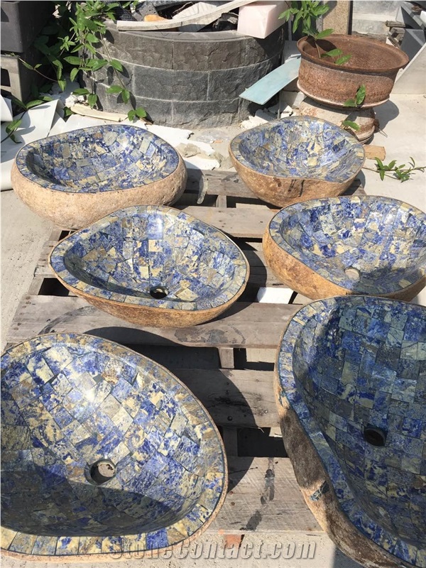 Natural Stone Wash Bowls Blue Stone Wash Basins for Bathroom