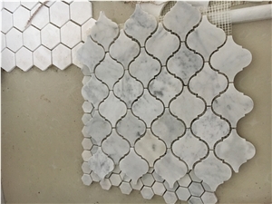 White Marble Lantern Mosaic Tile Carrara White Lantern 50mm Chips for Walling Mosaic Tile