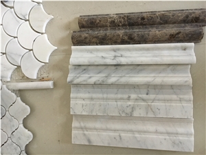 White Marble Skirtings Bianco Carrara Trim for Chair Rails,Molding & Border