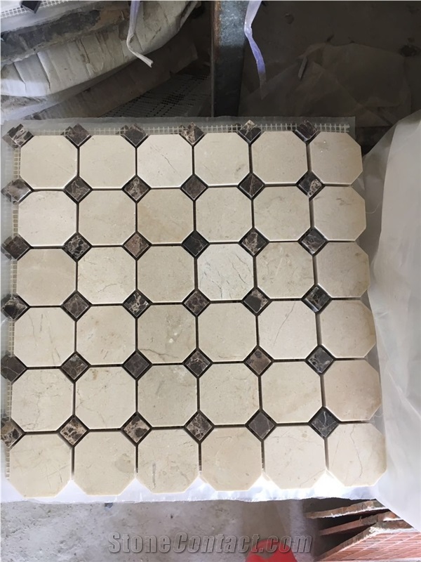 White Marble Walling Mosaic Tile Thassos Hexagon 48mm Mosaic Tile for Bathroom